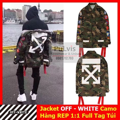 replica off white camo jacket|Off.